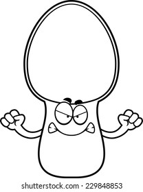 A cartoon illustration of a spoon looking angry.
