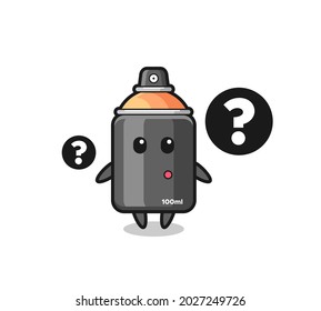 Cartoon Illustration of spray paint with the question mark , cute style design for t shirt, sticker, logo element
