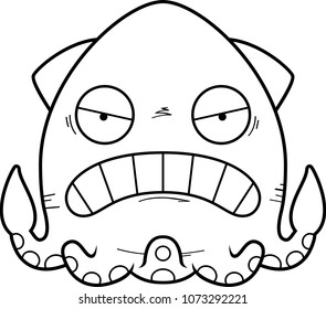 Cartoon Illustration Squid Looking Angry Stock Vector (Royalty Free ...