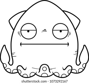 A cartoon illustration of a squid looking bored.