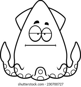 A cartoon illustration of a squid looking bored.