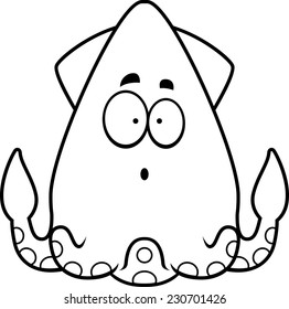 A cartoon illustration of a squid looking surprised.