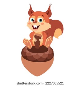 Cartoon Illustration Of A Squirrel