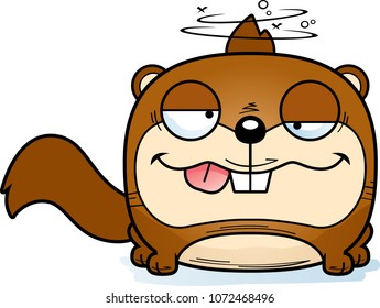 A cartoon illustration of a squirrel with a goofy expression.