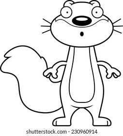 A cartoon illustration of a squirrel looking surprised.