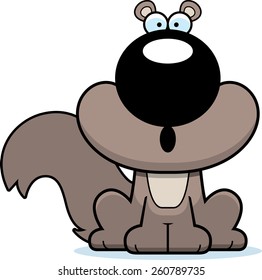 A cartoon illustration of a squirrel looking surprised.