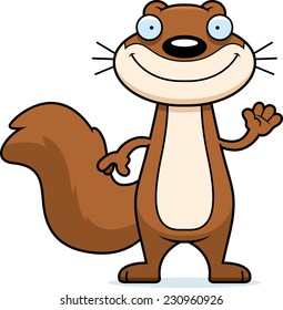 A cartoon illustration of a squirrel waving.