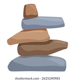 Cartoon Illustration eines Stapels von Balancesteinen schaffen ein Gefühl von Stabilität und Frieden