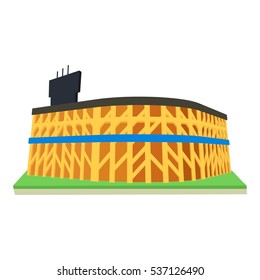 Cartoon illustration of stadium vector icon for web