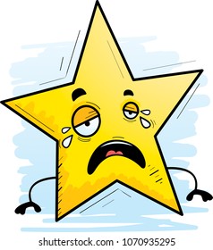 A cartoon illustration of a star crying.