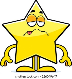 A cartoon illustration of a star looking sick.