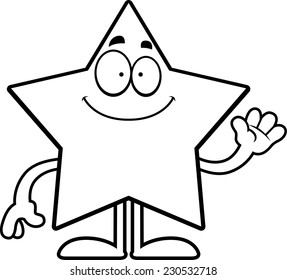 A cartoon illustration of a star waving.