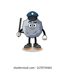 Cartoon Illustration of stone police , character design