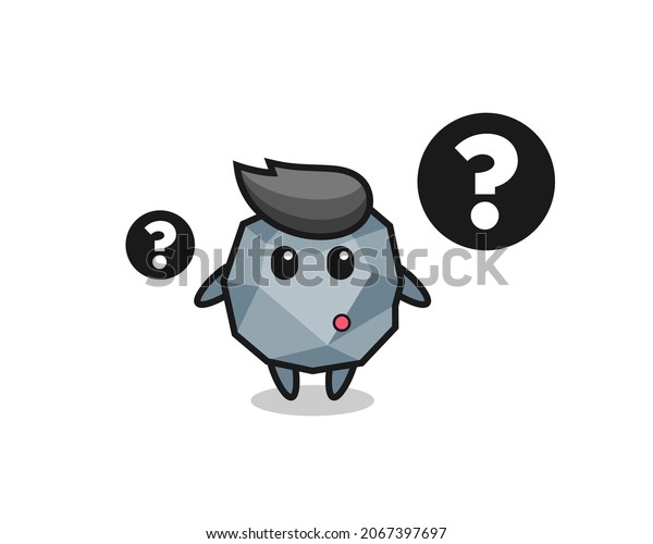 Cartoon Illustration Stone Question Mark Cute Stock Vector (Royalty ...