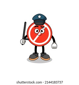 Cartoon Illustration of stop sign police , character design