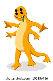 Cartoon illustration of a strange creature