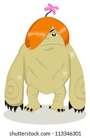 Cartoon illustration of a strange creature
