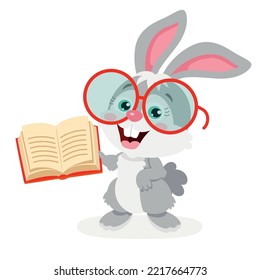 Cartoon Illustration Of Student Rabbit