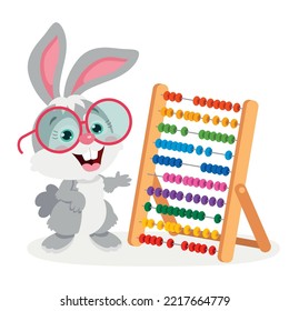 Cartoon Illustration Of Student Rabbit