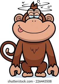 A cartoon illustration of a stupid monkey.