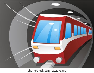 cartoon illustration of a subway train.