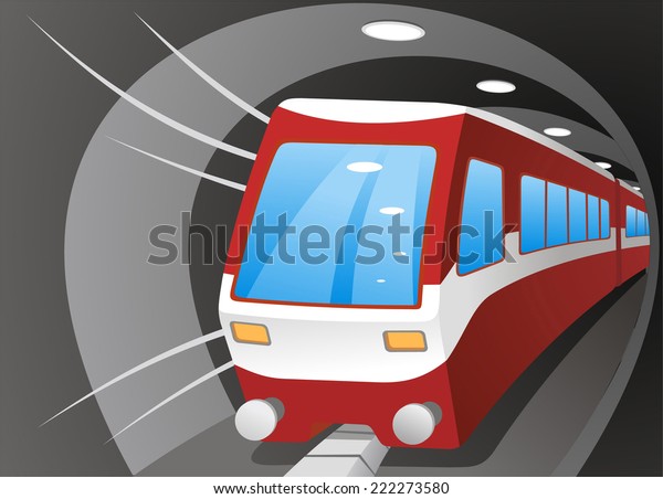 地下鉄の電車の漫画のイラスト のベクター画像素材 ロイヤリティフリー