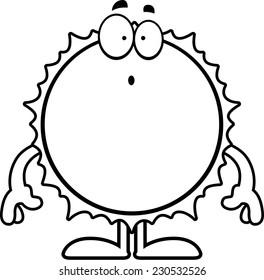 A cartoon illustration of the Sun looking surprised.