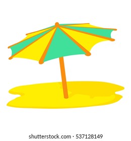 Cartoon illustration of sun umbrella vector icon for web