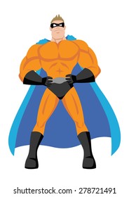 Cartoon illustration of a superhero