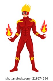 Cartoon illustration of a superhero in cool suit