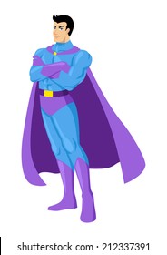 Ilustración de dibujos animados de un superhéroe posando 