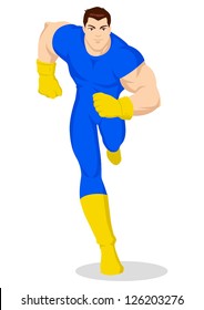 Cartoon Illustration Of A Superhero Running