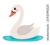 Cartoon Illustration Of A Swan