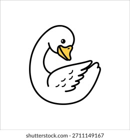 Ilustración de dibujos animados de un cisne