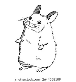 Ilustração em desenho animado de um personagem de rato doce. Desenho para livros infantis, mascote ou elementos de história