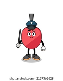 Cartoon Illustration of table tennis racket police , character design