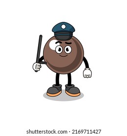 Cartoon Illustration of tapioca pearl police , character design