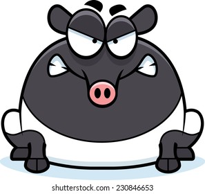 A cartoon illustration of a tapir looking angry.