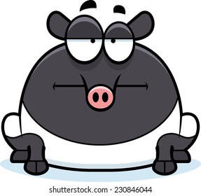 A cartoon illustration of a tapir looking bored.