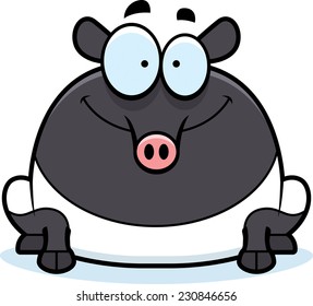 A cartoon illustration of a tapir smiling.