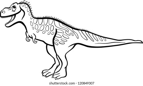 Cartoon Illustration of Tarbosaurus Dinosaur Prehistoric Reptile Species for Coloring Book or Page
