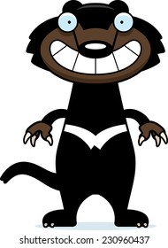 A cartoon illustration of a Tasmanian devil looking happy.