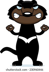A cartoon illustration of a Tasmanian devil looking angry.