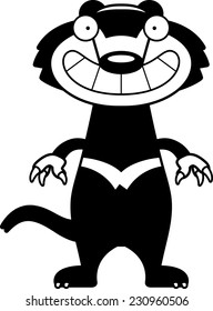 A cartoon illustration of a Tasmanian devil looking happy.