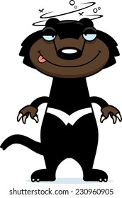 A cartoon illustration of a Tasmanian devil looking drunk.