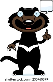 A cartoon illustration of a Tasmanian devil talking.