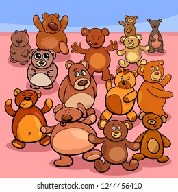 Cartoon Illustration of Teddy Bears Objects Characters Group