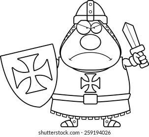 A cartoon illustration of a Templar knight looking angry.