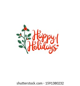 Happy Holidays Wide Banner On White Stock Vector (Royalty Free) 757181785