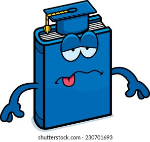 A cartoon illustration of a textbook looking sick.